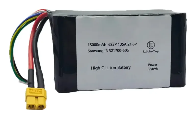 Litop High-C Rate Battery 6S3P 15000mAh 21.6V 9C